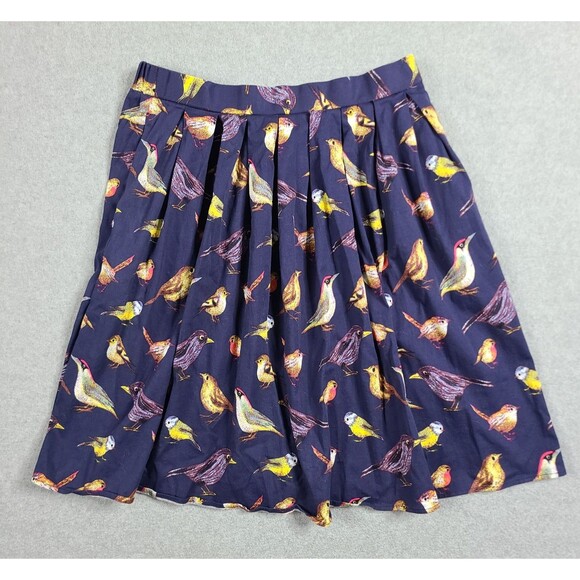 Grace Karin Skirt Medium Cottage Pleated Bird Novelty A Line Pockets Knee Length - Picture 1 of 11